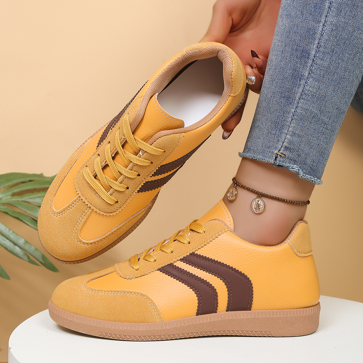 Women'S Shoes Trendy - Fashionable Yellow Women's Casual Sports Shoes,