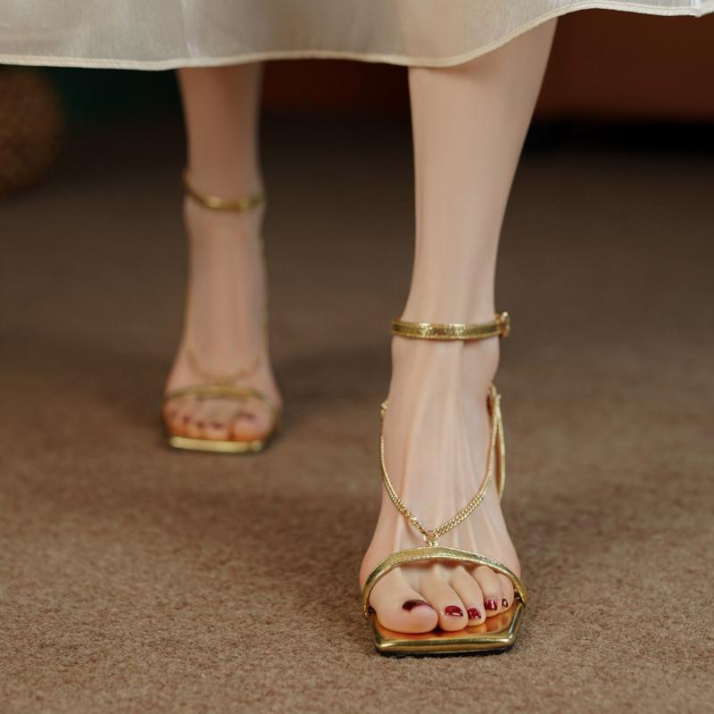Gold Women's Fashion Sandals,  - مراجعة Gold Chain Sandal وسعره