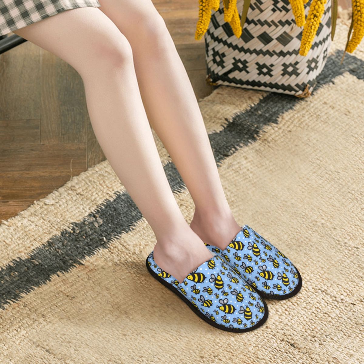 Custom Print Women Blue Scatte - مراجعة Fluffy Fur Slipper وسعره
