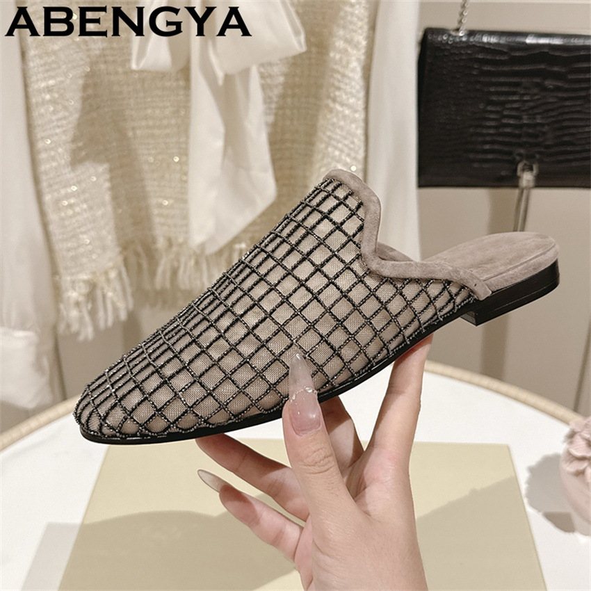 Shiny Lace Mesh Round Toe Flat - مراجعة Loafer Flat Women وسعره