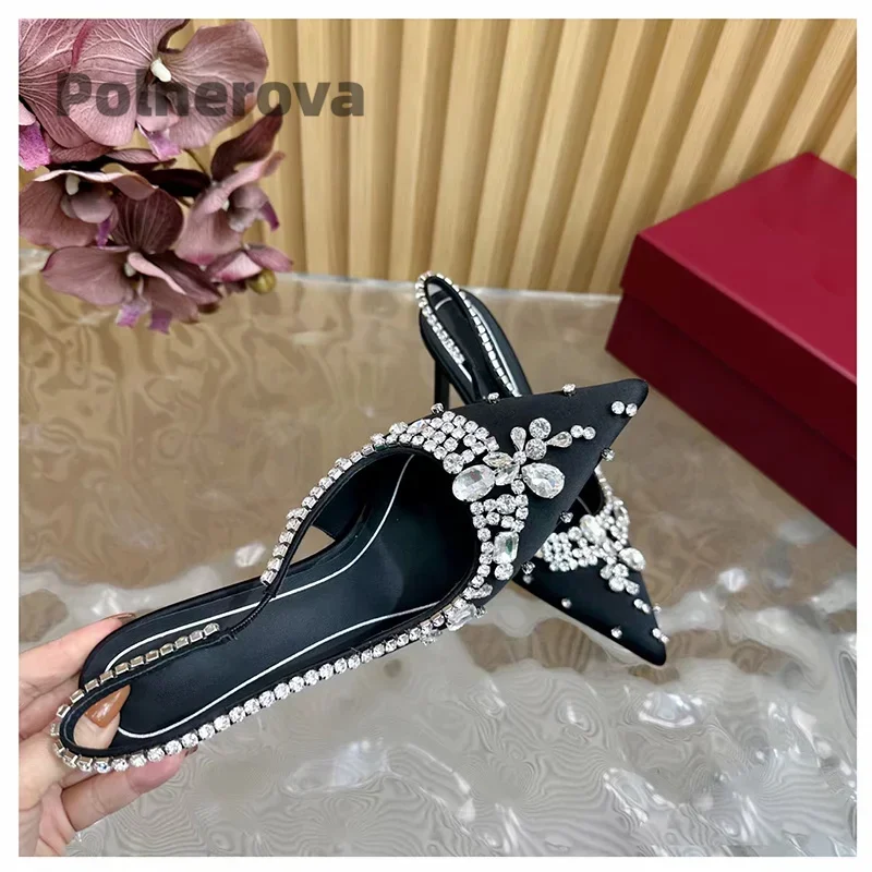 Satin Crystal Chain Slingback  - مراجعة Women'S Shoes Trendy وسعره