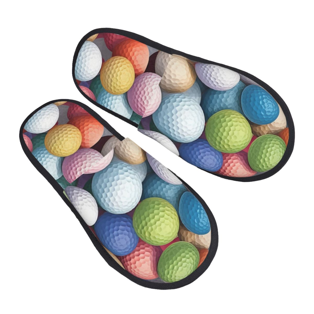 Pastel Golf Balls Pattern Hous - مراجعة Fluffy Fur Slipper وسعره