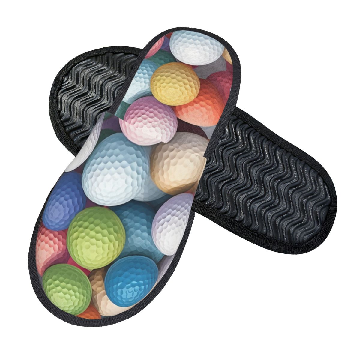 Pastel Golf Balls Pattern Hous - مراجعة Fluffy Fur Slipper وسعره