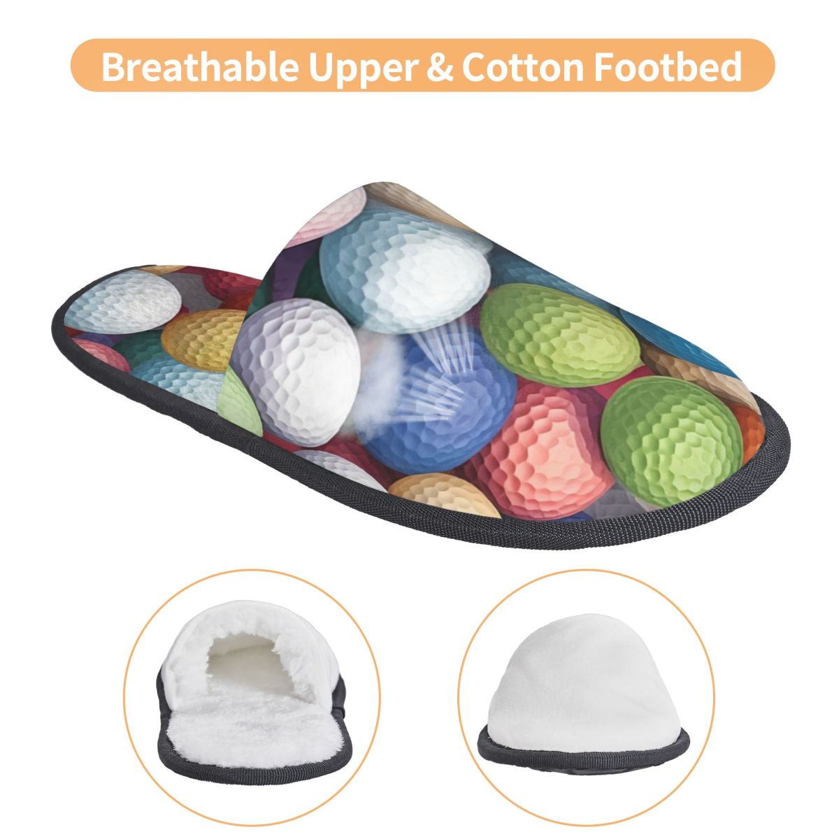 Pastel Golf Balls Pattern Hous - مراجعة Fluffy Fur Slipper وسعره