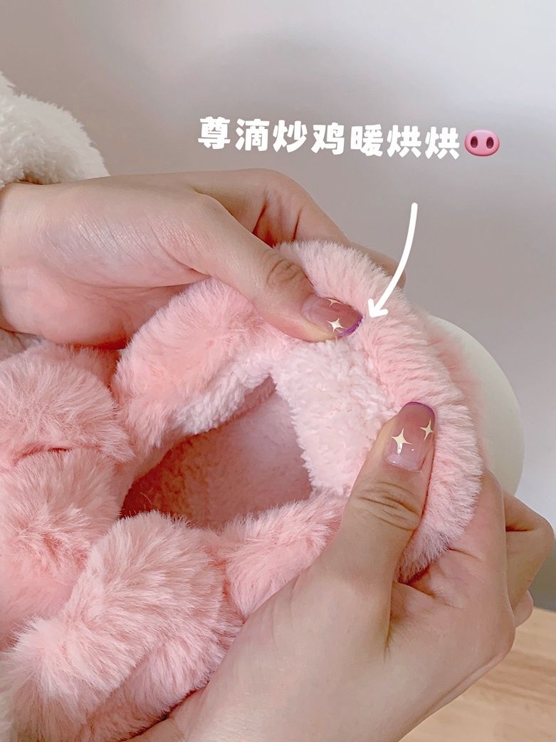 Feerldi Pink fluffy pig slippe - مراجعة Fluffy Fur Slipper وسعره