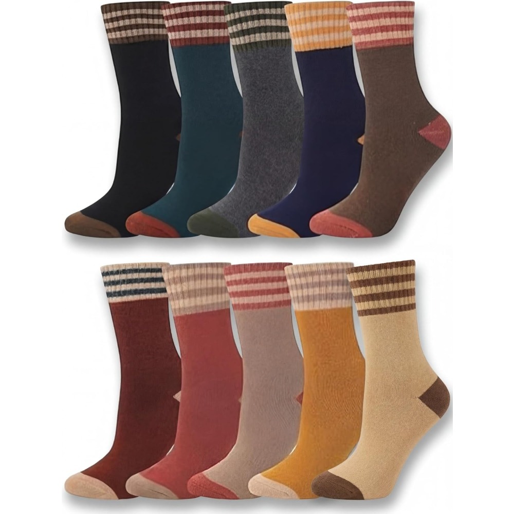 5 Pairs Women Crew Socks Knitt - مراجعة Women'S Shoes For Crews وسعره