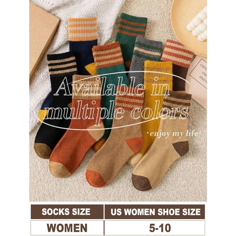 5 Pairs Women Crew Socks Knitt - مراجعة Women'S Shoes For Crews وسعره