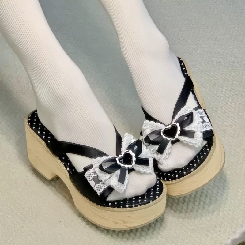 Sweet Bow Wood Grain Thick Bot - مراجعة Women Shoes Japan وسعره