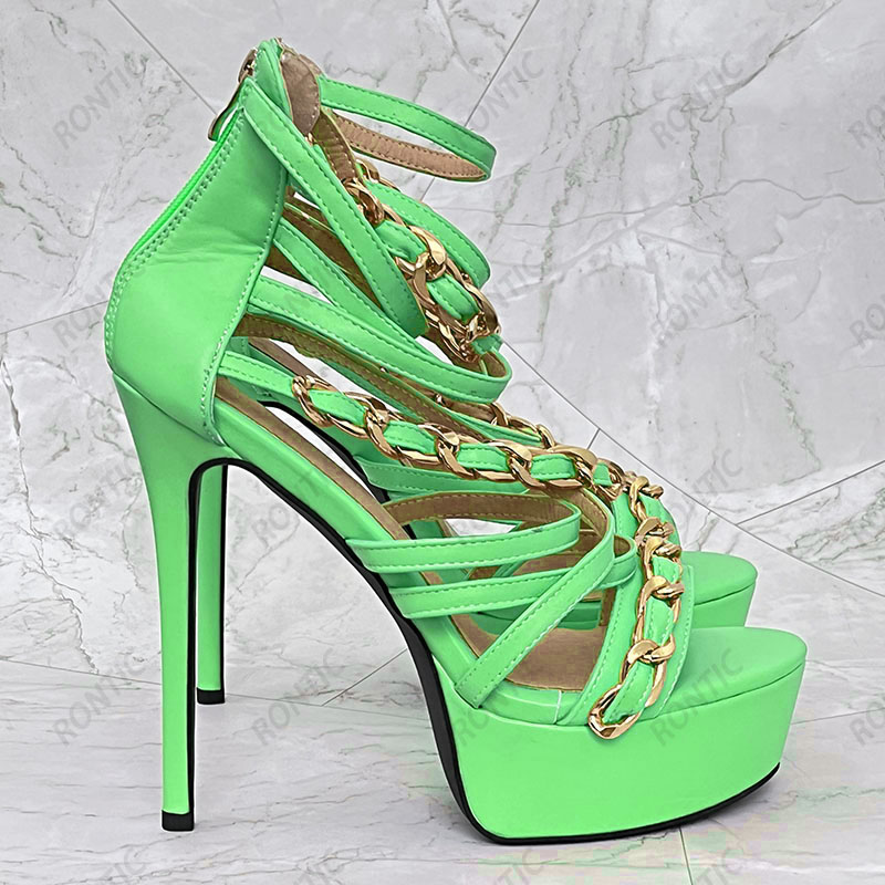 Rontic New Arrival Women Summe - مراجعة Gold Chain Sandal وسعره