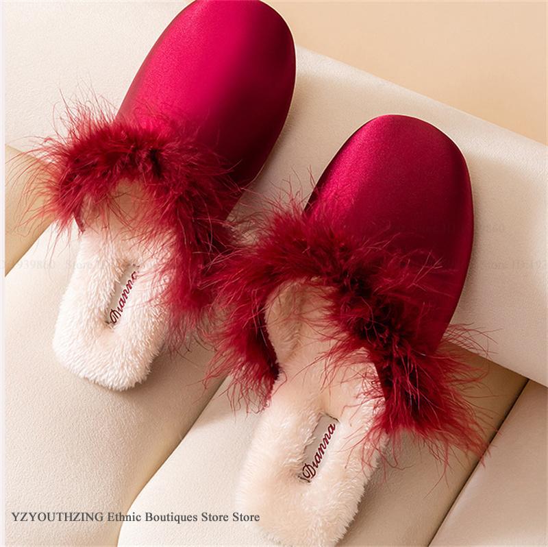 Luxury Feather Satin Fluffy Sl - مراجعة Fluffy Fur Slipper وسعره