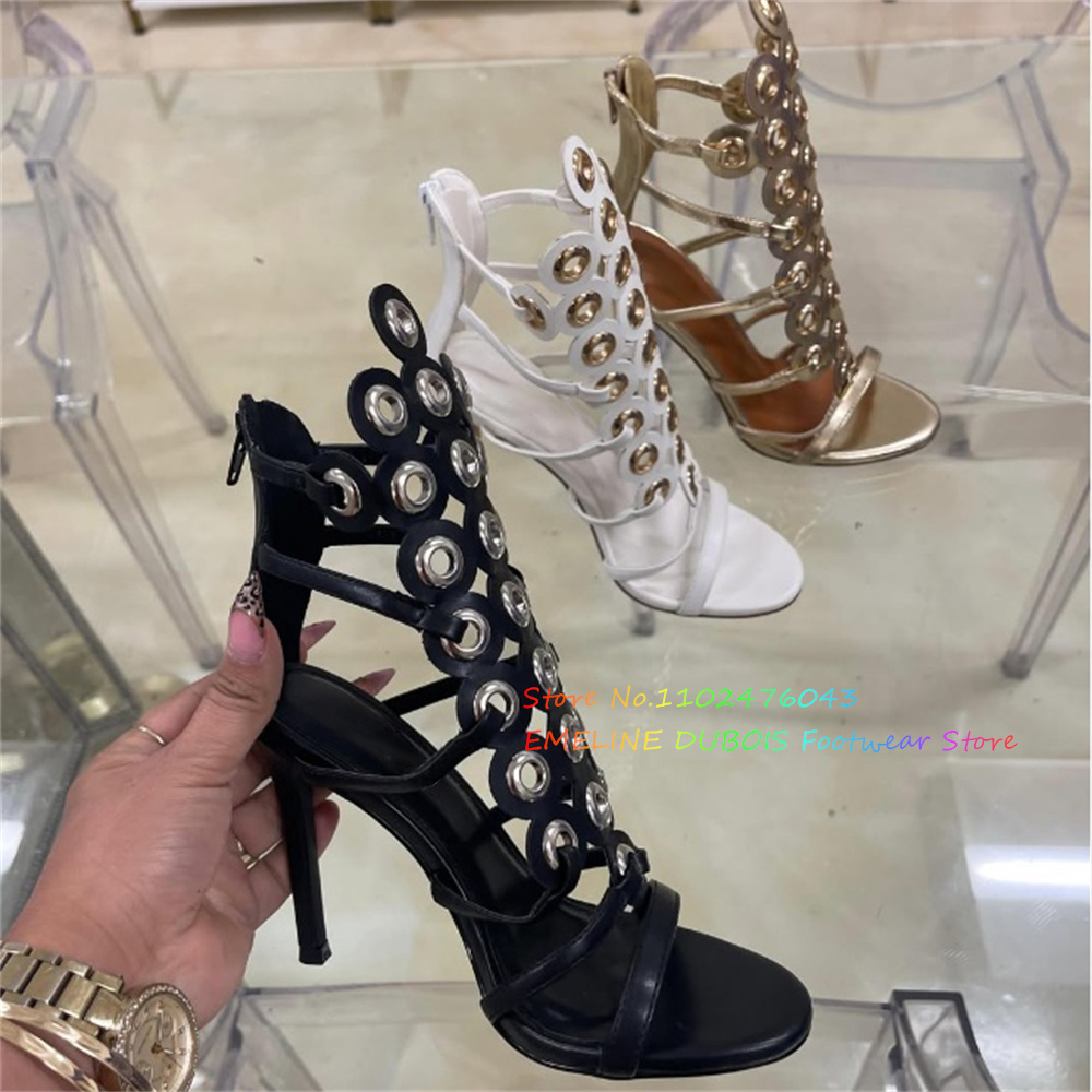 Gold Metal Circle Decor High H - مراجعة Women'S Shoes Trendy وسعره