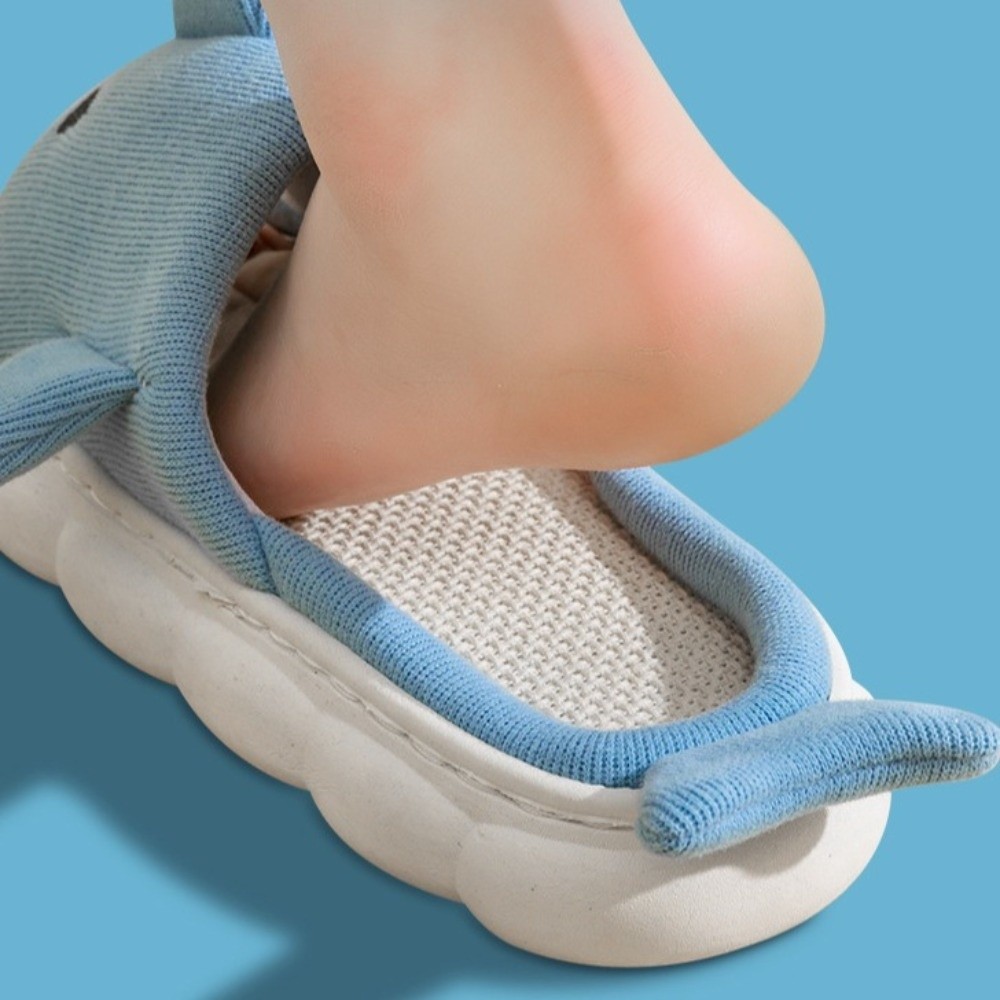 Cute Linen Shark Slippers Slid - مراجعة Fluffy Fur Slipper وسعره