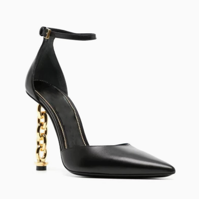 Sexy Gold Chain Heel Pointed T - مراجعة Gold Chain Sandal وسعره